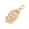 Brass Birdcage Links Connector Charms with Clear Cubic Zirconia Beads Inside KK-D265-03G-3