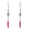 Alloy Enamel Pendant Dangle Earrings PW-WG2DBDB-03-1