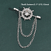 4Pcs Crystal Rhinestone Helm with Chains Tassel Lapel Pin JEWB-CA0001-38P-2