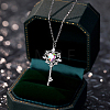 Key 925 Sterling Silver Micro Pave Cubic Zirconia Pendant Necklaces FS-WG0FCDD-02-1