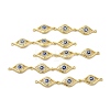 Brass Micro Pave Clear Cubic Zirconia Connector Charms KK-E068-VB396-1-1