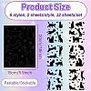 12 Sheets 6 Styles Self-Adhesive PVC Waterproof Picture Stickers DIY-WH0605-002-2