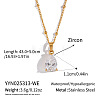 Minimalist 304 Stainless Steel Pave Cubic Zircon Teardrop Pendant Necklaces for Women DL9343-6-1