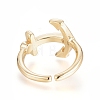 Adjustable Brass Cuff Rings RJEW-G104-12-4