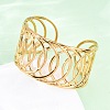 Europe and America Style 304 Stainless Steel Cuff Bangles for Women BJEW-D306-03G-1