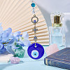 Glass Evil Eye & Alloy Rhinestone Car Pendant Decorations AJEW-GL0003-26-5