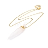 Natural Quartz Crystal Rock Crystal Bullet Shaped Perfume Bottle Pendant Necklaces G-B089-02G-01-2