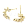 Brass Pave Clear Cubic Zirconia Stud Earring EJEW-S217-G09-2