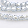 Pearl Luster Plated Glass Faceted Drum Beads Strands GLAA-A032-4mm-PL09-1