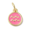 Real 18K Gold Plated Brass Enamel Charms KK-L216-001G-E04-1