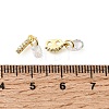 Brass 2-Loop Oval Spacer Bars with Clear Teardrop Cubic Zirconia Tassel KK-Z156-07G-3