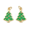 Christmas Brass Enamel Pendants KK-L255-17G-05-1