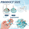 50Pcs 2 Colors Dyed Natural Shell & Imitaiton Round White Pearl Pendants SHEL-NB0001-70-2