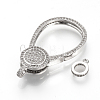 Brass Micro Pave Cubic Zirconia Lobster Claw Clasps ZIRC-S058-10P-2