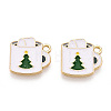 Christmas Theme Rack Plating Alloy Enamel Charms PALLOY-O109-29LG-1