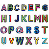 26Pcs Letter A~Z Two Tone Computerized Embroidery Cloth Iron on/Sew on Patches PATC-TA0001-47-2