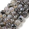 Faceted Natural Dragon Veins Agate Beads Strands G-F447-12mm-L01-2