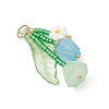 Glass with Opaque Acrylic Baeded Pendants PALLOY-MZ01190-02-3