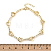 Brass Micro Pave Clear Cubic Zirconia Link Chain Bracelets for Women BJEW-F504-10G-5