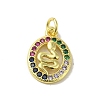 Real 18K Gold Plated Brass Pave Cubic Zirconia Pendants KK-M283-03C-G-1