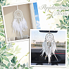 1Pc Natural Gemstone Chips Woven Net/Web with Feather Hanging Ornaments AJEW-CN0005-48A-5