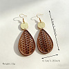 Wood & Alloy Dangle Earrings WGFF9D5-04-2