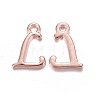 Rose Gold Plated Alloy Letter Pendants X-PALLOY-J718-01RG-L-1