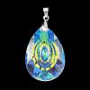 AB Color Plated Glass Pendants PALLOY-JF05680-1