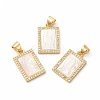 Rack Plating Brass Micro Pave Cubic Zirconia Pendants KK-H436-03G-3