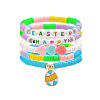 5Pcs 5 Styles Acrylic & CCB Plastic & Polymer Clay Bead Bracelets FS-WG62275-05-3