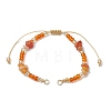 Natural Red Aventurine Chips & Handmade Seed Beads Braided Bracelet Making AJEW-MZ00004-02-1