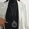 Alloy Glass Pendant Black Waxed Cord Necklaces for Women FS-WG2748D-03-2