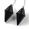 Natural Obsidian Pointed Dowsing Pendulums G-K338-13P-04-2