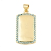 Brass Micro Pave Sky Blue Cubic Zirconia Pendants CU-CBA4A93-02E-G-1