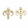 Brass Micro Pave Cubic Zirconia Pendants KK-T004-107G-03-2