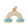 Brass Micro Pave Clear Cubic Zirconia Pendants KK-D409-17G-1