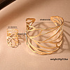 Hollow Out Leaf Alloy Cuff Bangles & Cuff Rings Sets FS-WG00ED8-01-4