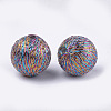 Polyester Thread Fabric Covered Beads X-WOVE-T009-16mm-02-2