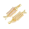 Brass Pink Cubic Zirconia Pendants KK-E800-05A-G-2