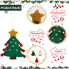 6Pcs 3 Colors Christmas Tree with Star Felt Fabric Pendant Decoration HJEW-CP0001-10-4