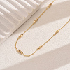 Fashionable Vintage Simple Brass Round Beads Link Chain Women's Long Necklaces PN4566-1-1