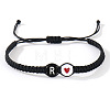 304 Stainless Steel Alphabet Beads Braided Bead Bracelets RY3090-44-1