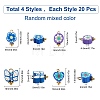 SUNNYCLUE 80Pcs 4 Style  Polymer Clay Charms FIND-SC0001-84-2