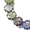 Picasso Baking Paint & Golden Metal Enlaced Glass Beads Strands GL-CBA98F0-01-2