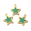 Synthetic Malachite Star Charms STAS-A080-06G-1