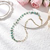 Handmade Synthetic Turquoise Chip Beads & 304 Stainless Steel Paperclip Chain Necklaces NJEW-JN05499-02-2