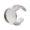 Spiral 304 Stainless Steel Cuff Ring Components STAS-P454-02E-P-1