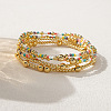 5Pcs 5 Styles Brass & Glass Beads Stretch Bracelets LM8545-1-3