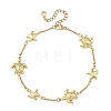 Ocean 304 Stainless Steel Turtle and Starfish Link Chain Anklets for Women AJEW-AN00821-3