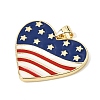 Independence Day Brass Enamel Pendants KK-CBAA41C-16B-G-2